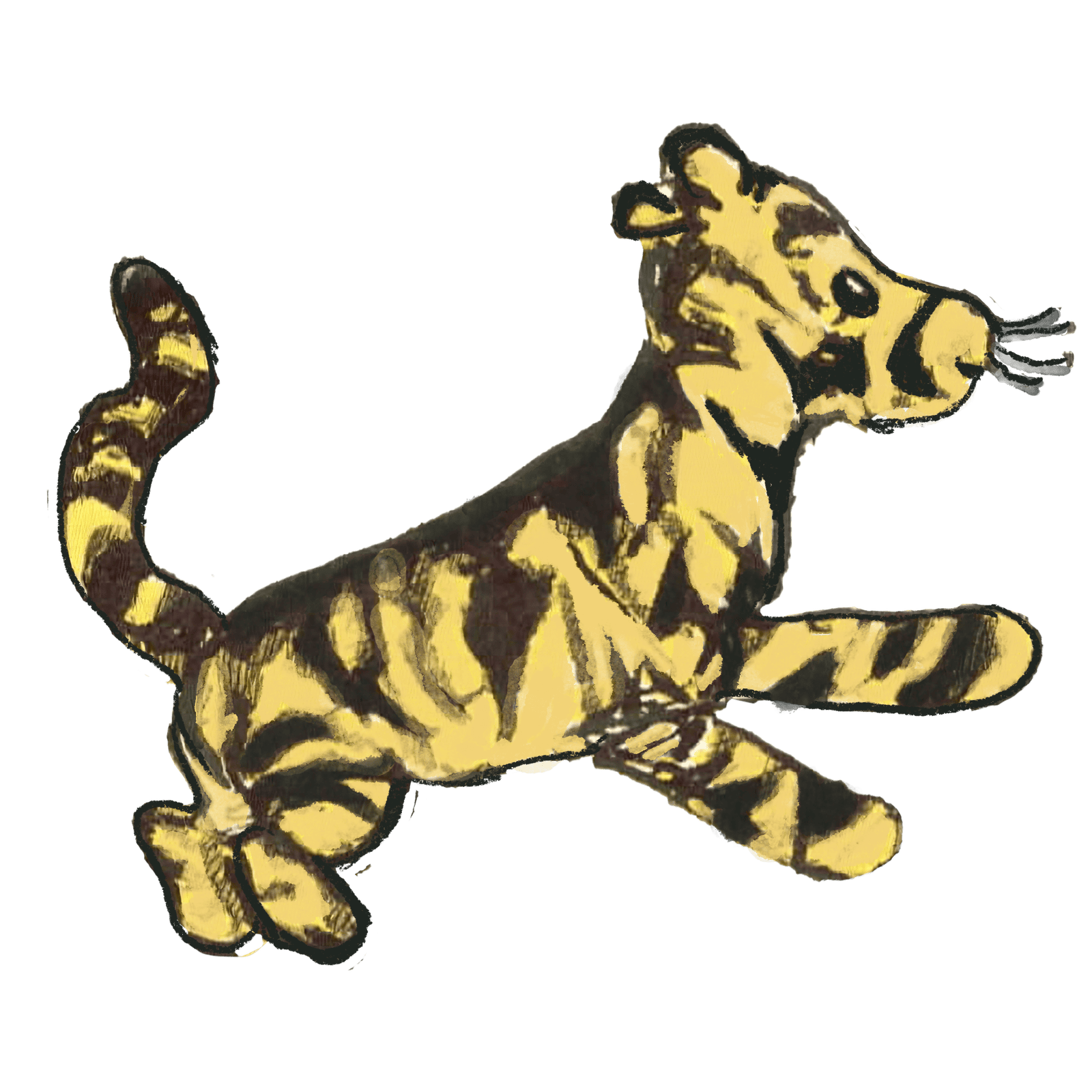 Tigger bouncing high with joy, showing his energetic and impulsive personality traits.