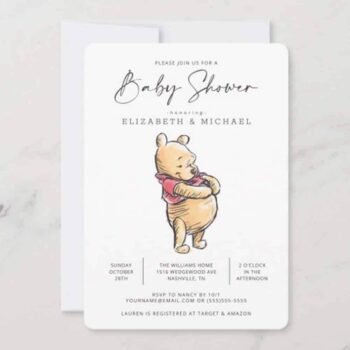 Winnie the Pooh Baby Shower Invitation